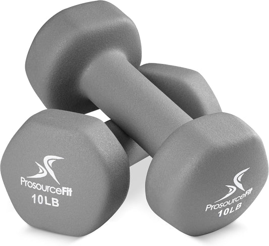 ProsourceFit Neoprene Dumbbell Coated for Non-Slip Grip, 10 lb