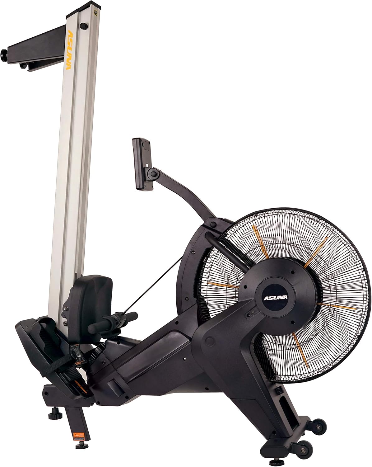 Sunny Health & Fitness Asuna Premium Air + Magnetic Rower Machine w/Extended Aluminium Slide Rail, Cardio Rowing Training Equipment for Home Gym Exercise w/Wide Cushion Seat & Performance Monitor