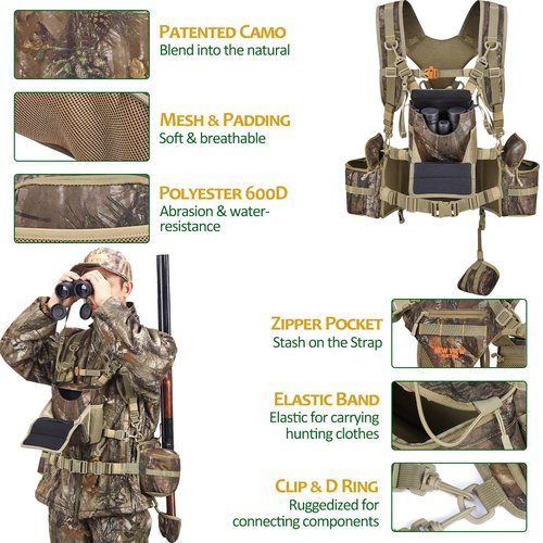 NEW VIEW Hunting Fanny Waist Pack for Men, Camo Bag for Hunter, Backpack with Rifle, Shotgun, and Bow Holder (fannys & chest packs)