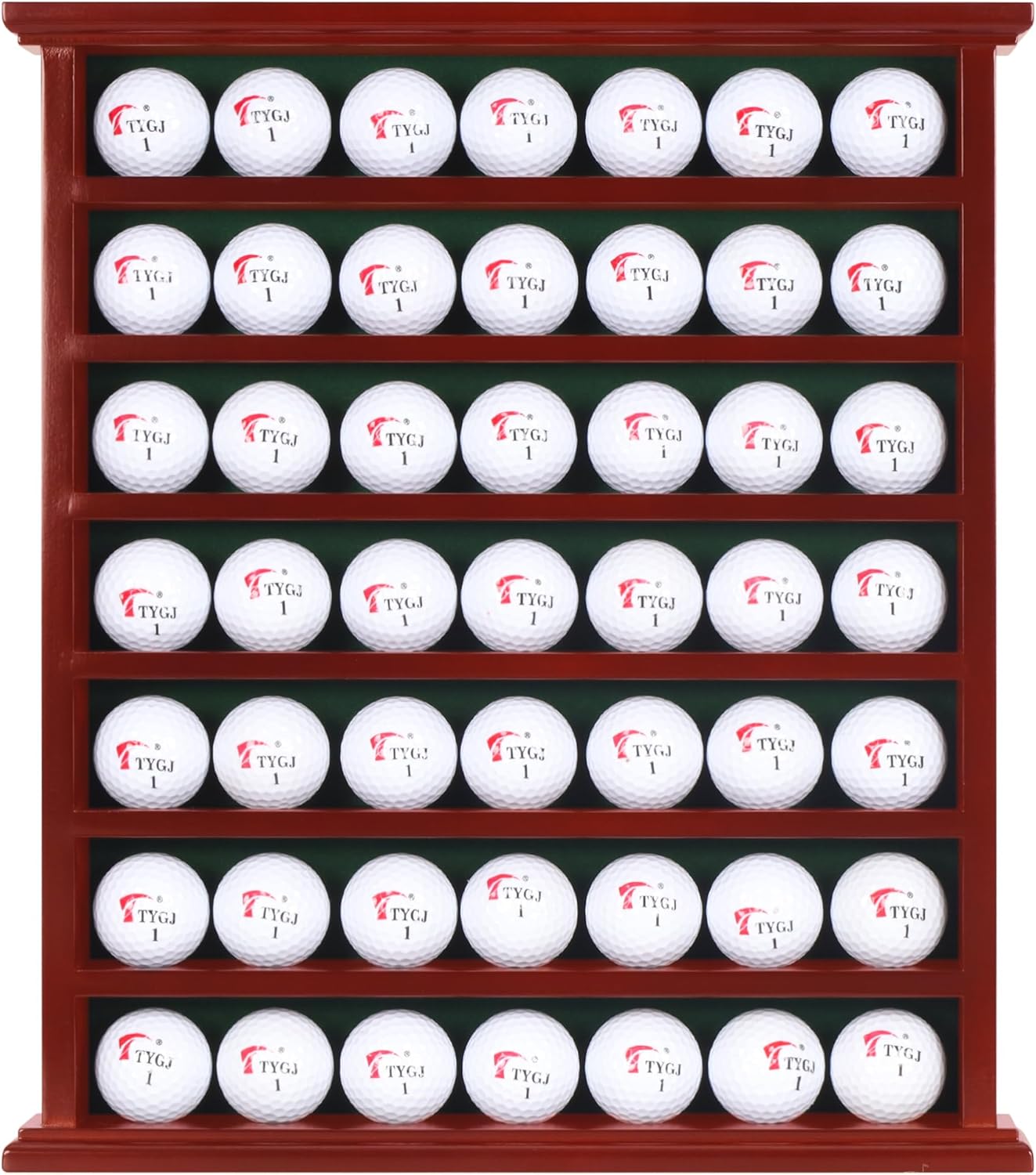 Golf Ball Display Case Cabinet Rack - 49-Ball Holder with Open Design, Black Finish