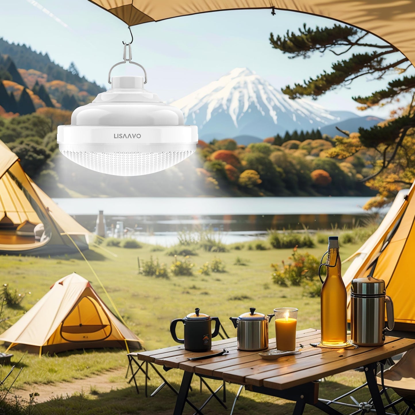 2PCS Tent Light Rechargeable 2400mAh LED Camping Light,IPX5 Waterproof for Camping,Outdoor,Power Outage