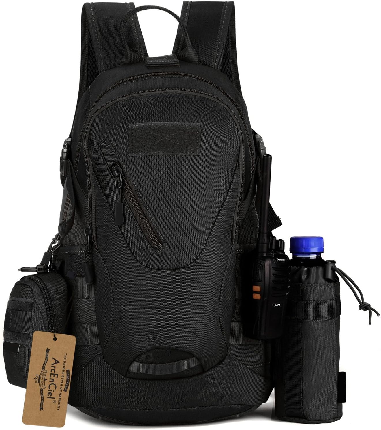 ArcEnCiel 15L Motorcycle Backpack Tactical Bag Rucksacks for Outdoor Camping Trekking Hunting with Patch