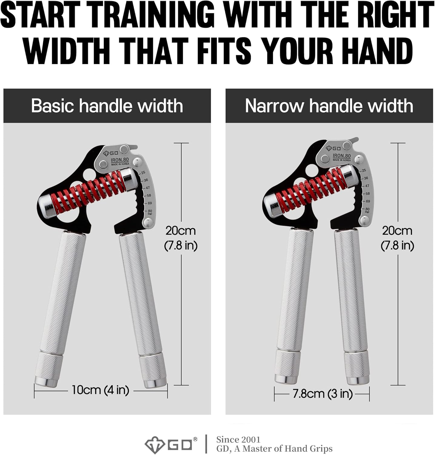 GD IRON GRIP Grip Strength Trainer Adjustable Hand Gripper Strengthener Hand Grip Exerciser Wrist Strengtheners Silent & Durable – Forearm, Finger & Hand Strength Training for Athletes, Climbers & Rehabilitation