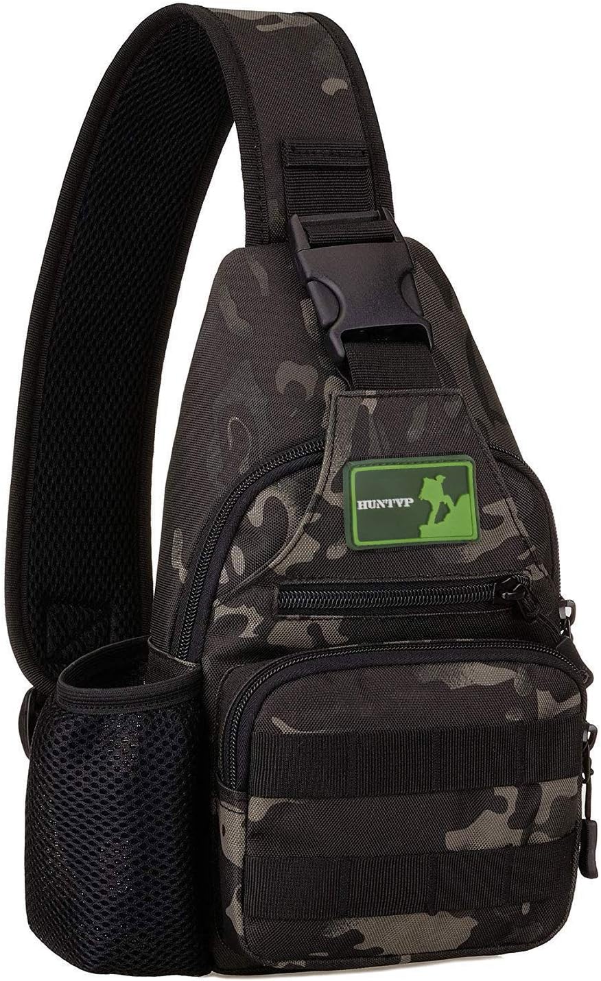 HUNTVP Small Tactical Sling Chest Pack Bag Molle Daypack Backpack Military Crossbody，Type1- ACU Camouflage
