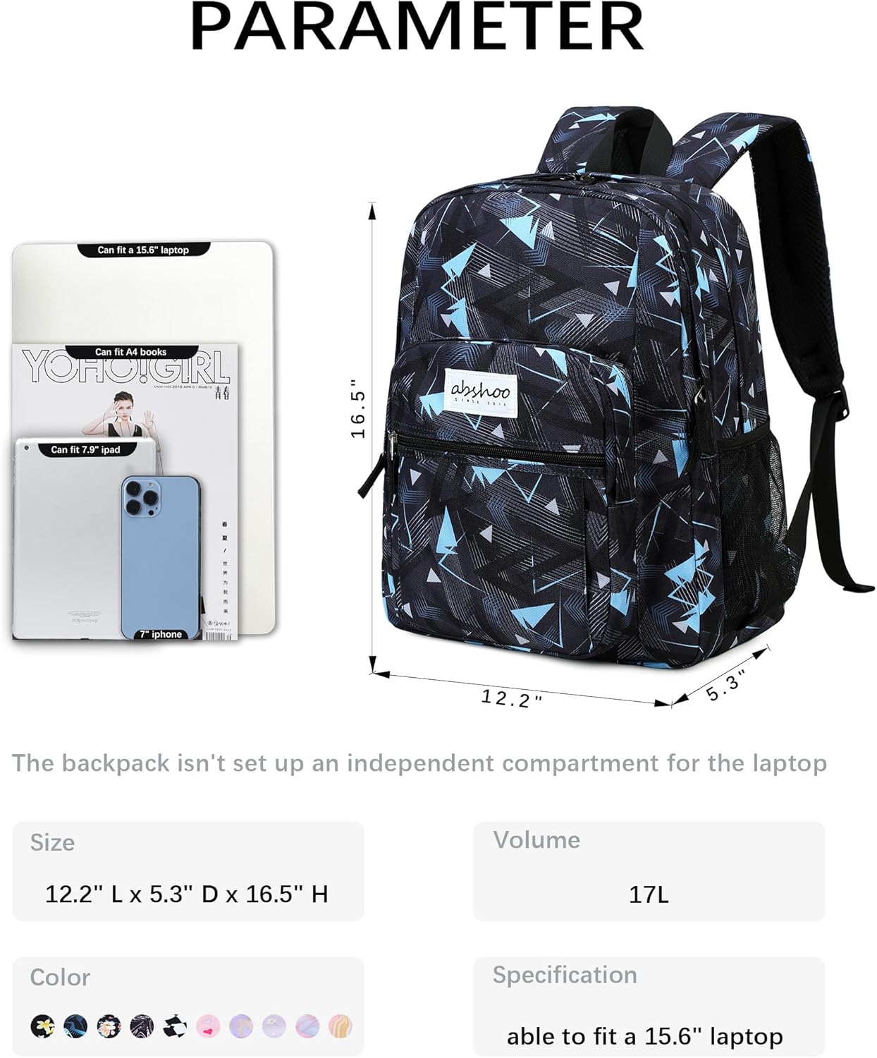 abshoo Classical Basic Travel Backpack For School Water Resistant Bookbag