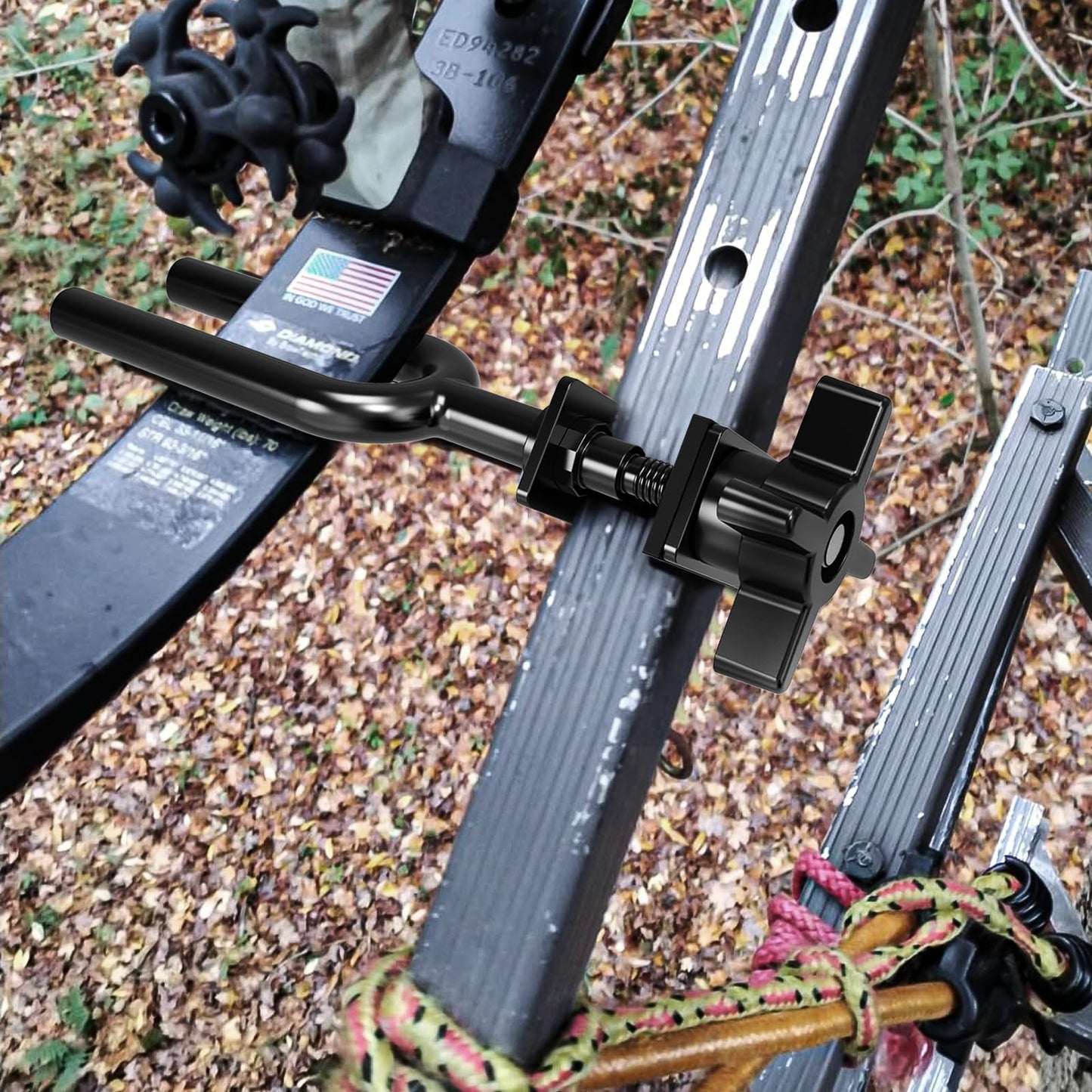 Fixirons Tree Stand Bow Holder Adjustable Hunting Bow Holder, Bow Holder for Tree Stand, TreeStand Bow Holder Treestand Bow Rest for Outdoor Hunting Gear(1 Pcs)