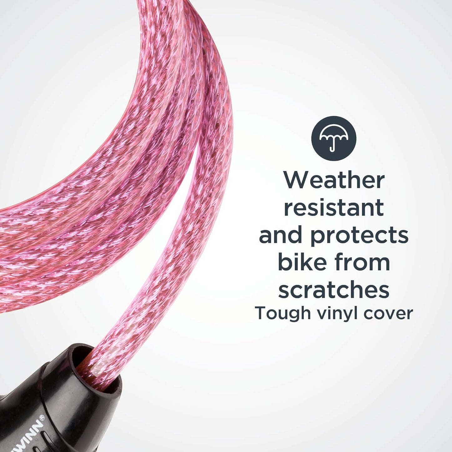 Schwinn 6ft Bike Lock Cable - Durable Steel, Anti-Theft Protection, Vinyl Cover