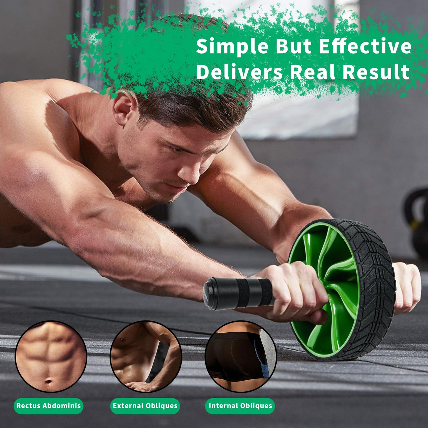 Ab Roller Wheel - AGREJO Ab Workout Equipment for Abdominal & Core Strength Training, Home Gym Fitness Equipment, Exercise Wheel for Men Women (Green)