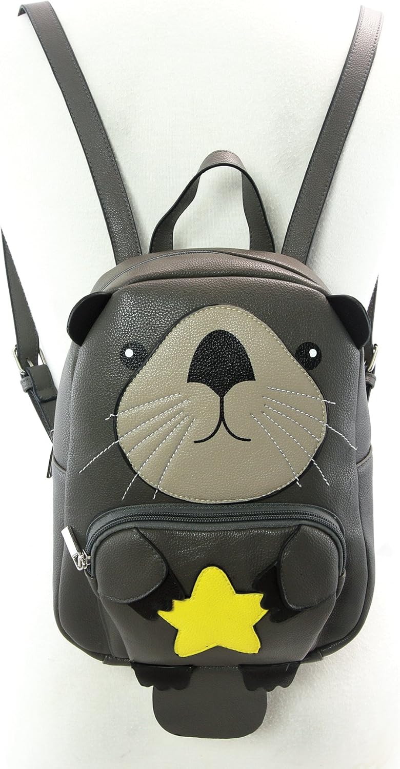 Sleepyville Critters: Mini Otter Backpack In Vinyl Material