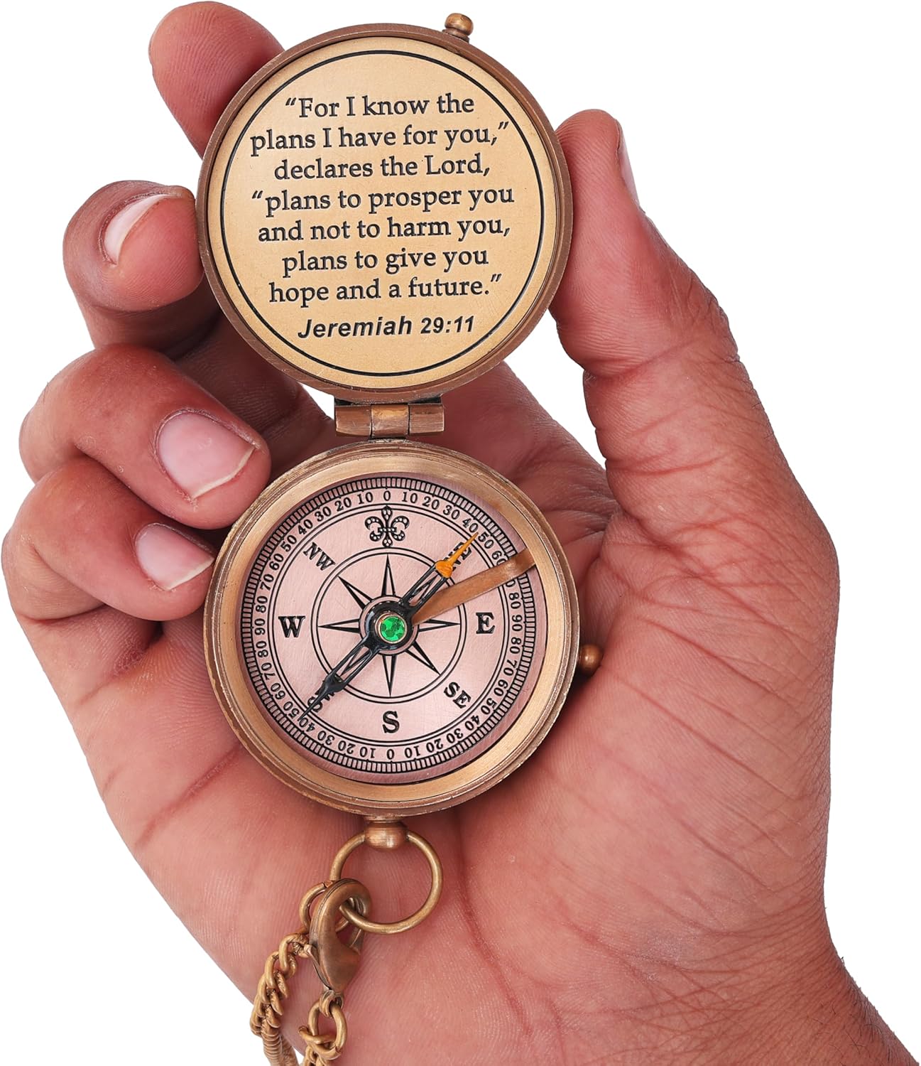Religious Gifts for Men, LDS Missionary, Easter for Teen Boys, Compass, Catholic, Christian, Jeremiah 29:11, Personalized, Sentimental, Inspirational