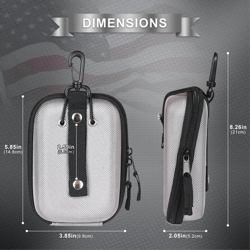 Craftsman Golf Silver Edge Rangefinder Case USA Flag Hard Shell for Gogogo, Tectectec Callaway, Universal Range Finder Carry Bag