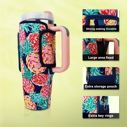 MLKSI 40 oz Water Bottle Carrier Bag for Stanley 40oz Cup, Protective Water Bottle Cover Holder Insulator Sleeve for Stanley 40 oz Tumbler Accessories (without Shoulder Strap)