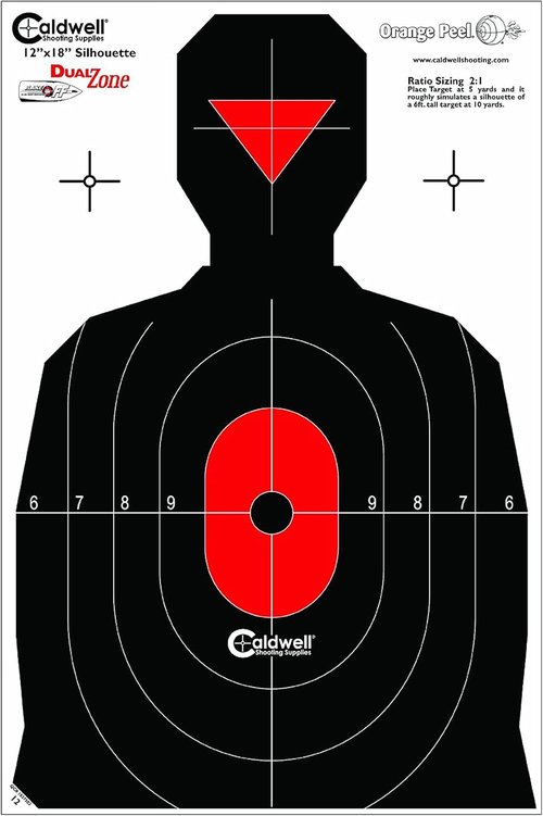 Hi-Vis Caldwell Silhouette Dual Zone Targets - Durable Shooting & Hunting Range Essentials