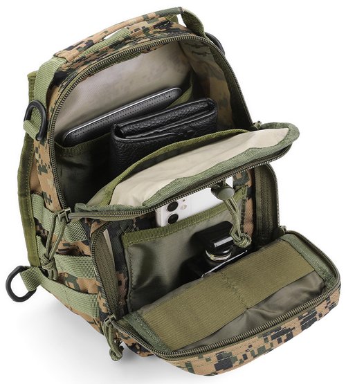 HOW'ON Hunting Backpack Waterproof Sling Shoulder Bag Small Carry Pouch Digital Jungle Camo