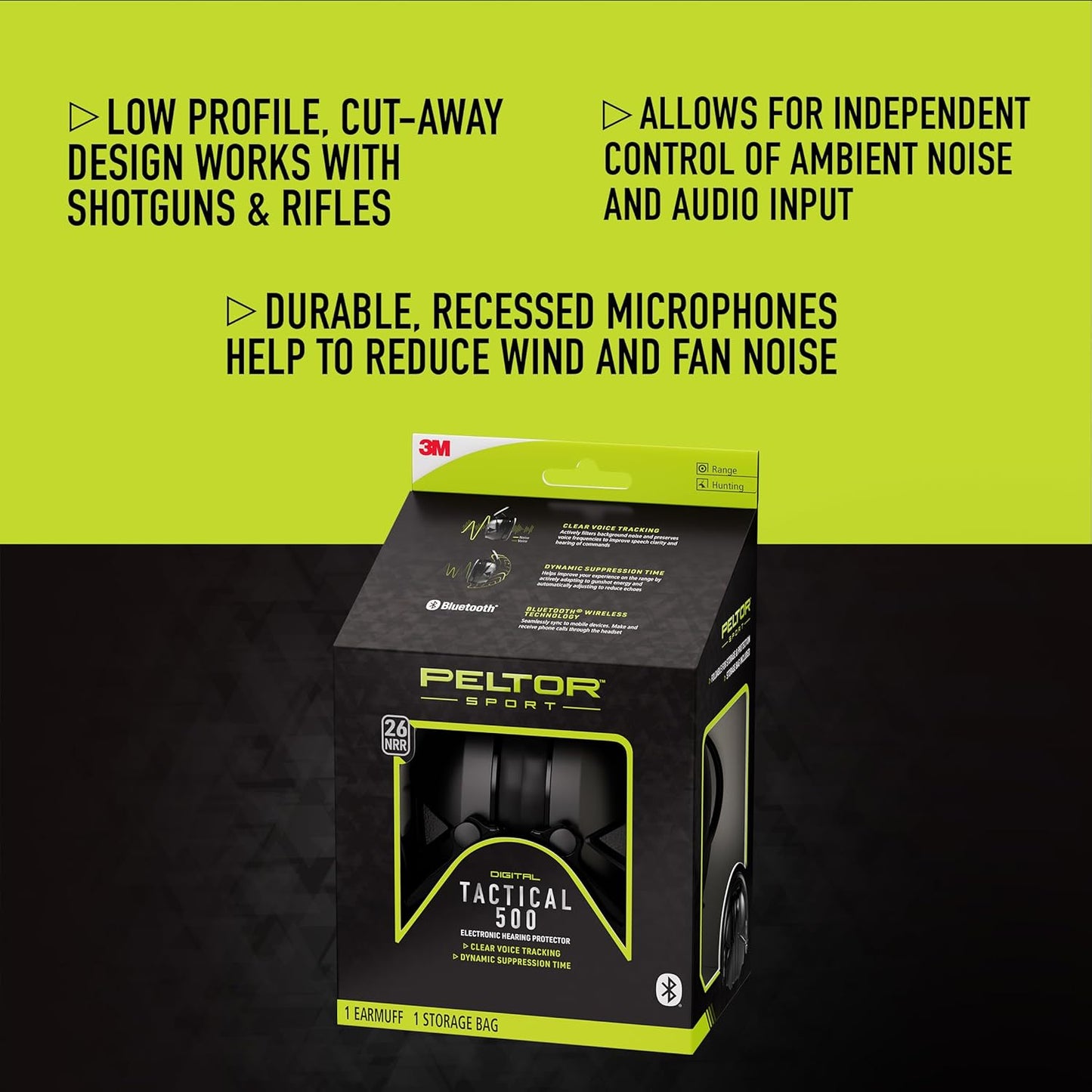 Peltor Sport Tac 500, Black, One Size