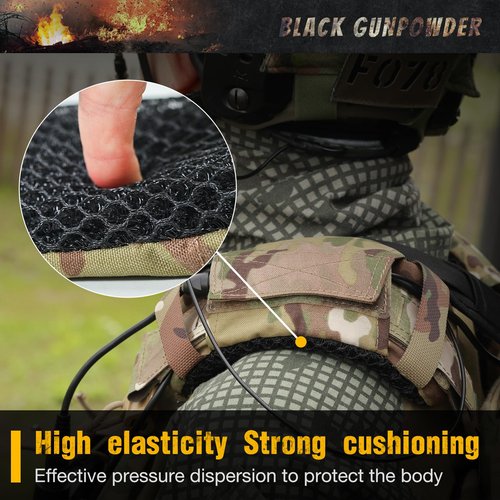 Black Gunpowder Tactical Shoulder Pads 3D Breathable Honeycomb Cooling Pads (MC Camo,1 Pair)