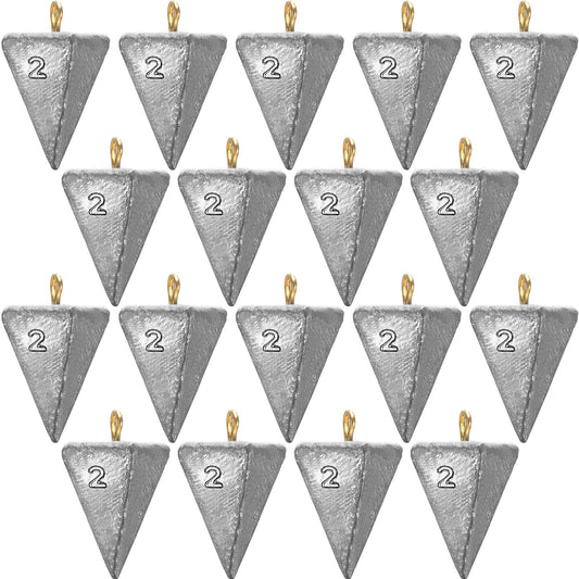 18 Pieces Pyramid Fishing Weights Sinkers Triangle Fishing Sinkers Rig Pyramid Sinkers for Ocean Saltwater Surf Bass Fishing Casting Gear Tackle (3)