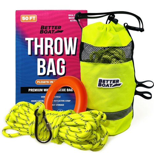 Water Throw Bag for Rescue, 50 FT Rope, Water Rescue Equipment with Line Bag, Ideal for Kayak, Larger Boats, and Emergency Use