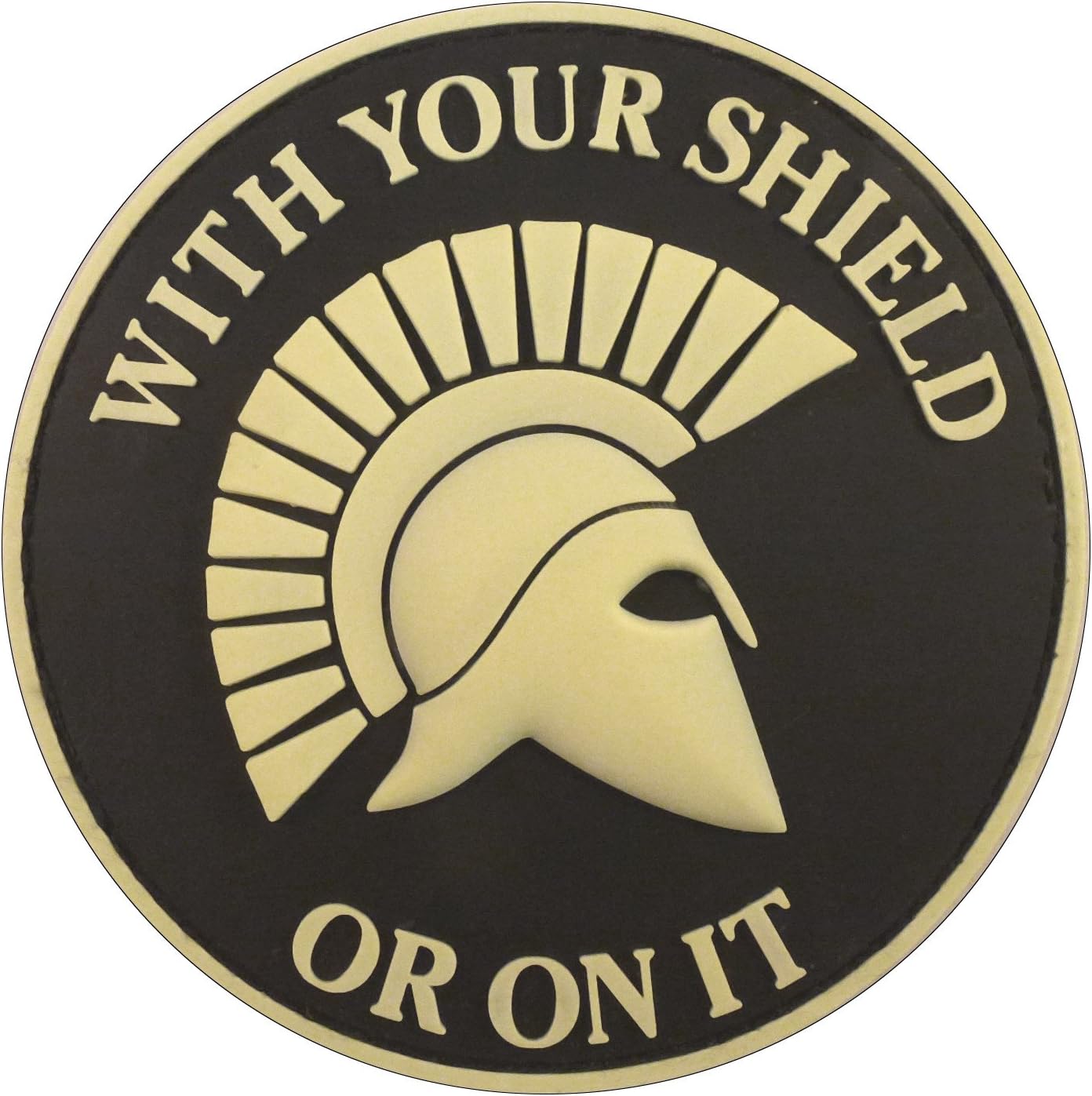 Spartan PVC Morale Patch for Velcro - Tactical Blackout Subdued Patch for Backpacks & Hats