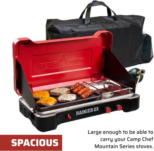 Camp Chef Bag for Compact Cooking System - for Mountain Series Stoves - Easily Store Propane Bottles & Compact Cooking Systems - Carefully Transport Your Camp Stove - Durable, Secure Carry Bag
