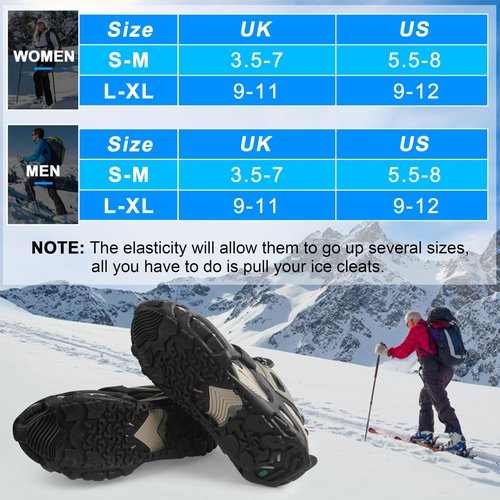 Spikeless Ice Cleats Snow Traction Crampons Slip On Spikeless Footwear Traction Devices One-Piece Easily Attaches Over Shoe/Boot for Transitioning Between Indoor/Outdoor(Small-Medium)