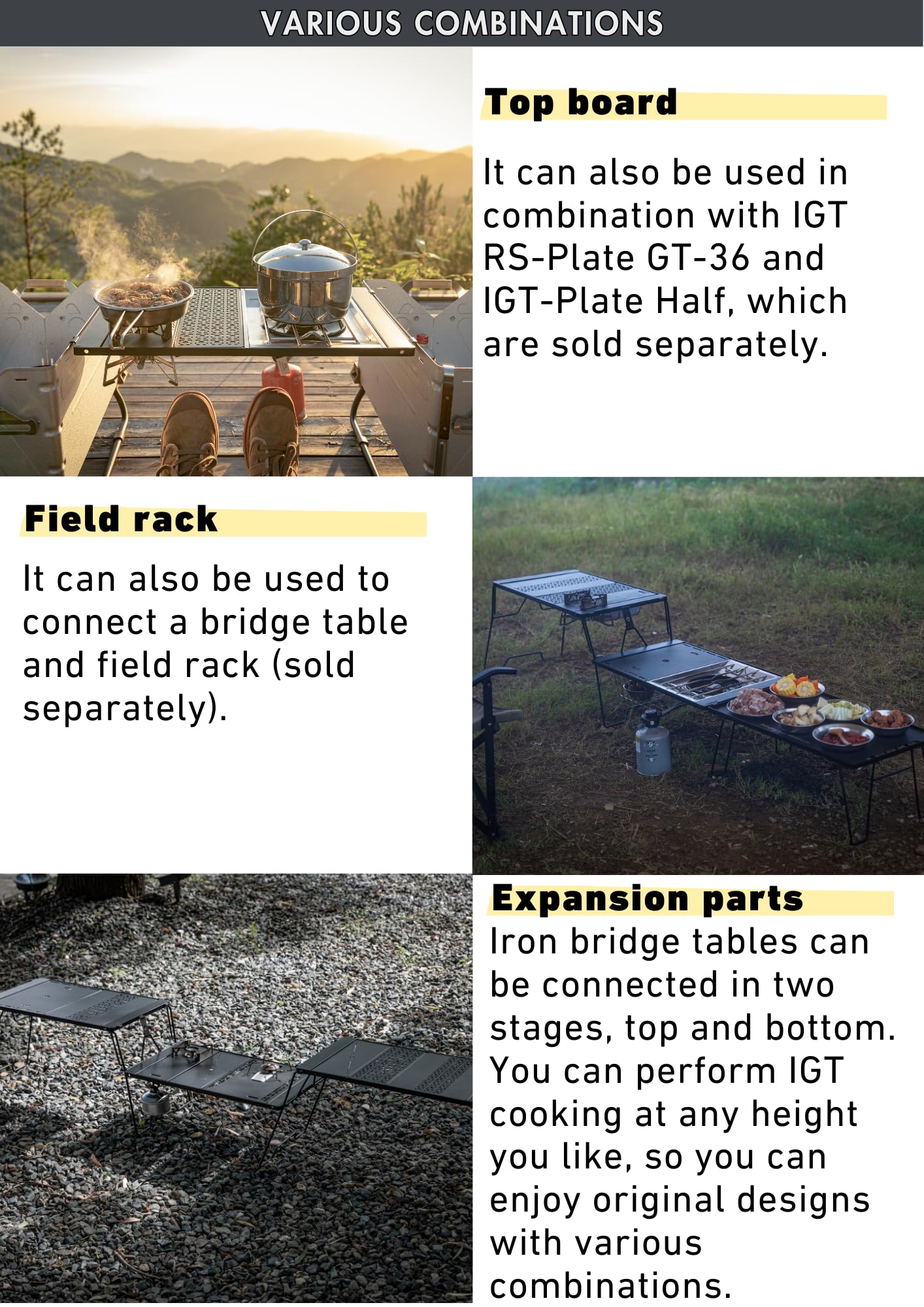 camping moon IGT Top Grill Frame Black CK-3650