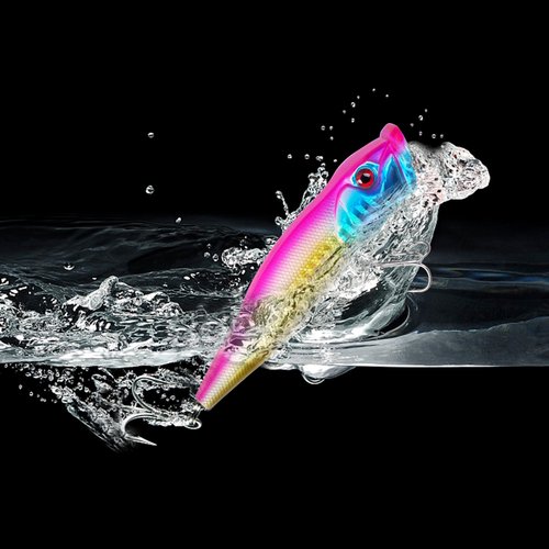 OROOTL Popper Fishing Lures, 8pcs Bass Lures Hard Baits Colorful Saltwater Popper Lure Lifelike Swimbait for Freshwater Saltwater Bass Trout Walleye Panfish
