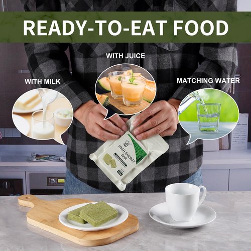 Emergency Food Ration Bars, Survival Tabs Supply for Outdoor Camping Emergency Snowstorm Earthquake Disaster Preparedness Kit with 20 years Long Self Life, Original Flavor 250g & Crops Flavor 120g