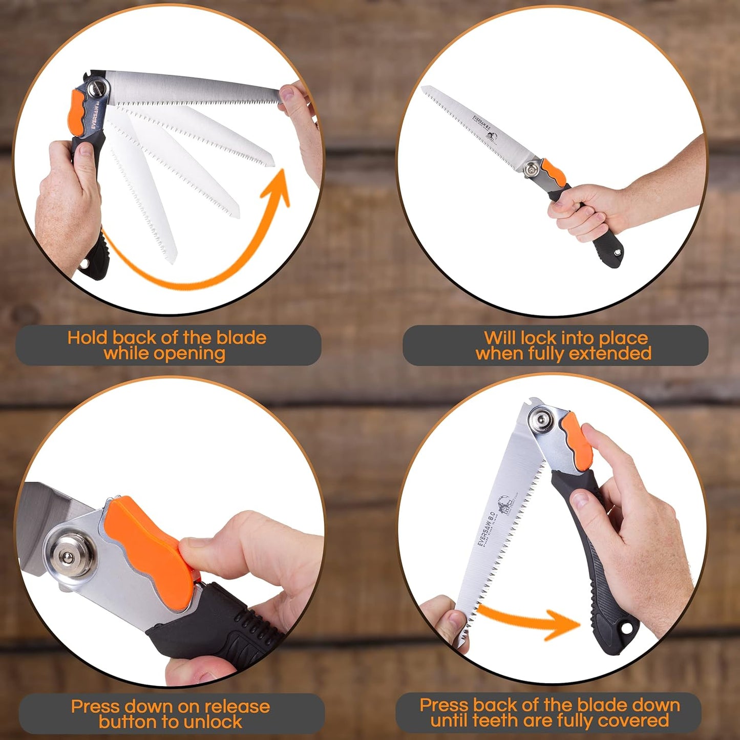 8-Inch EverSaw Folding Hand Saw - Compact Pruning & Gardening Tool for Trees