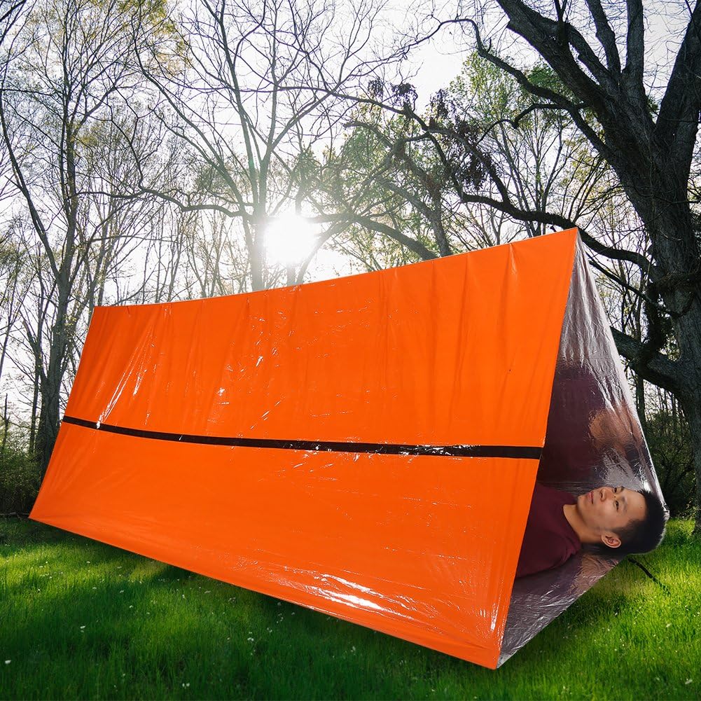 TOPINCN Emergency Thermal Blankets Thermal Shelter Foldable Military Survival Tent Gear Equipment for Earthquake Preparedness Kit Outdoors First Aid Kit