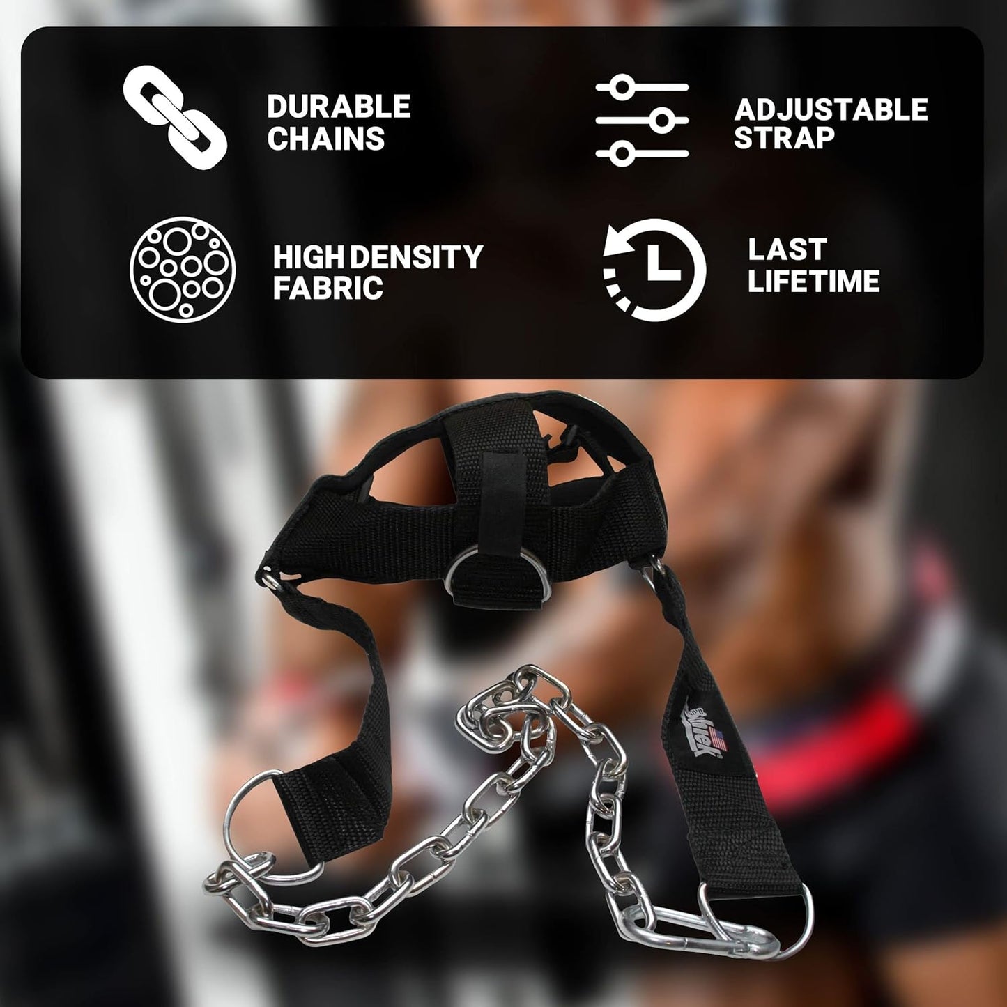 Adjustable Head Harness for Strength Training - Schiek Sports Model 1500-H, Black