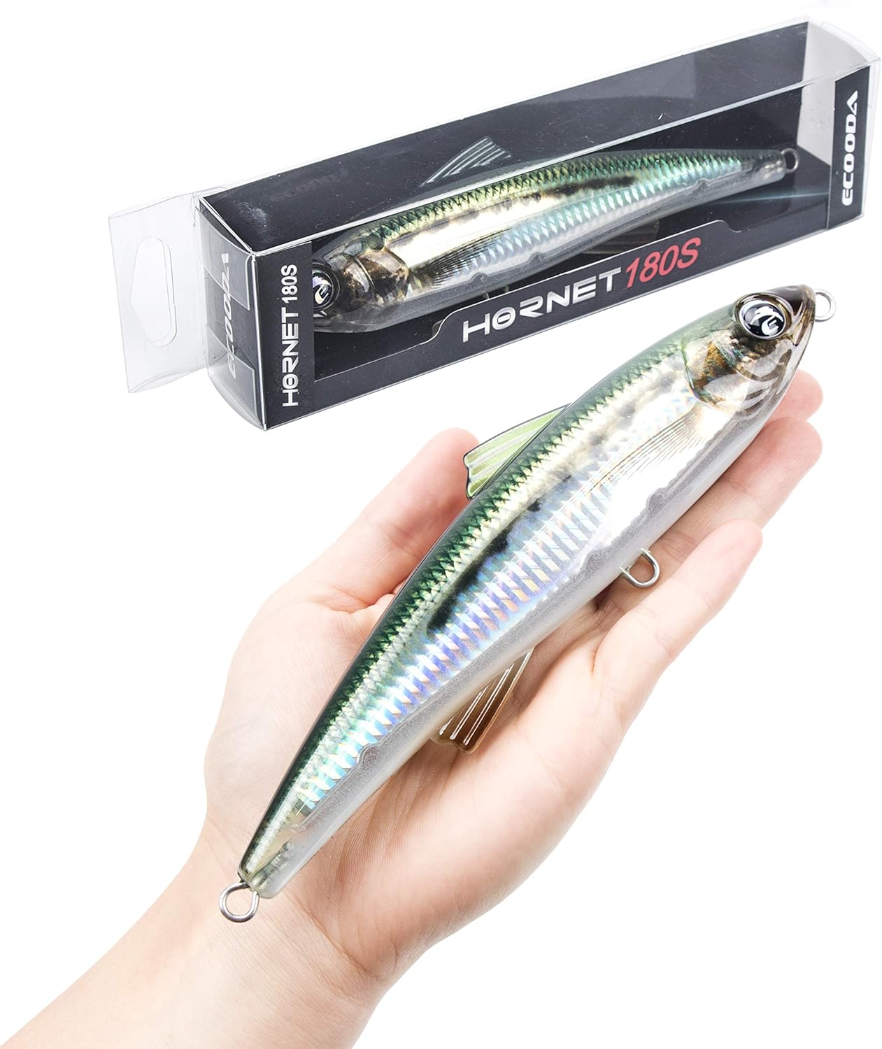 Hornet Saltwater Fishing Lure 2.9oz 7in Topwater Popper Hard Bait Floating Pencil Lure for Kingfish/Tuna/Mackerel/Marlin/Mahi Mahi Offshore Trolling Onshore Floating Crankbait