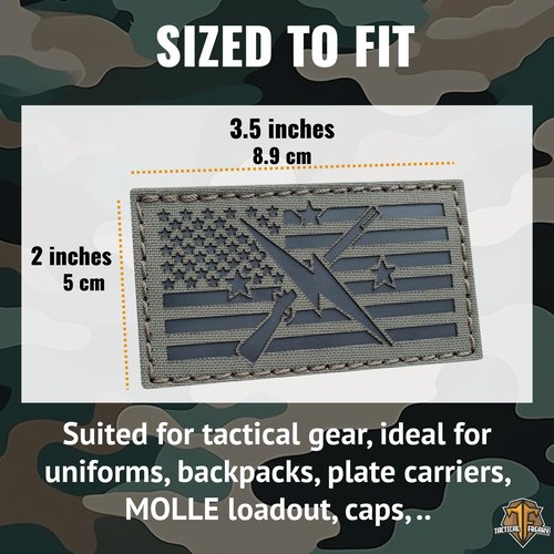 Minutemen Commonwealth Faction in America Flag Patch (Ranger Green on Black) Compatible with Velcro, Laser-Cut Patches for Backpacks, Caps, Plate-Carrier