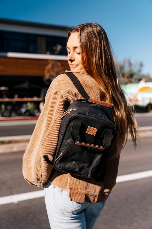 Out of the Woods Backpack Mini, Reusable and Eco-Friendly, Black