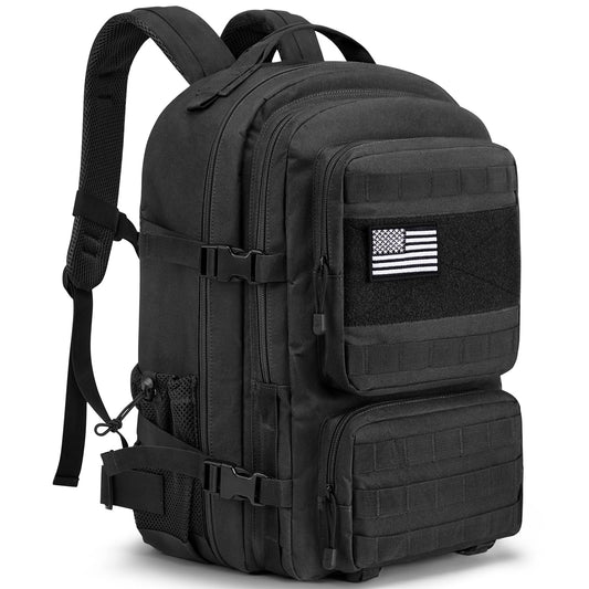 G4Free Large Military Tactical Backpack for Men 3 Day Pack Molle Backpack Army Rucksack for Hiking, Camping, Travel (Black)