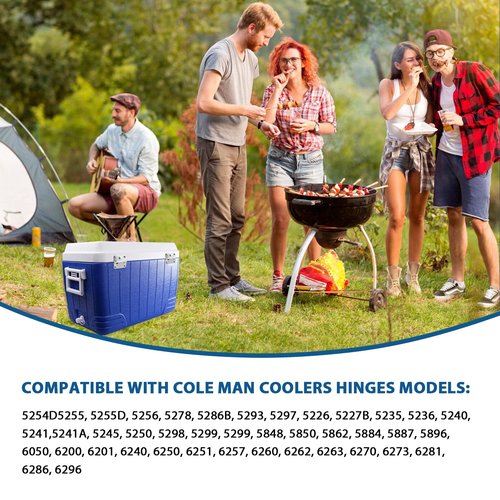SDTC Tech 4 Pack Cooler Stainless Steel Hinges with Screws Set, Ice Chest Stainless Steel Hinge Replacement for Cole Man Camping Coolers Accessories 5235 5250 5286b 6262 6270
