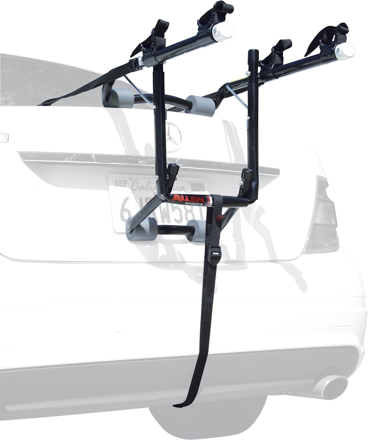 ALLEN Deluxe 3-Bike Trunk Mount Rack, Blk/ Silver