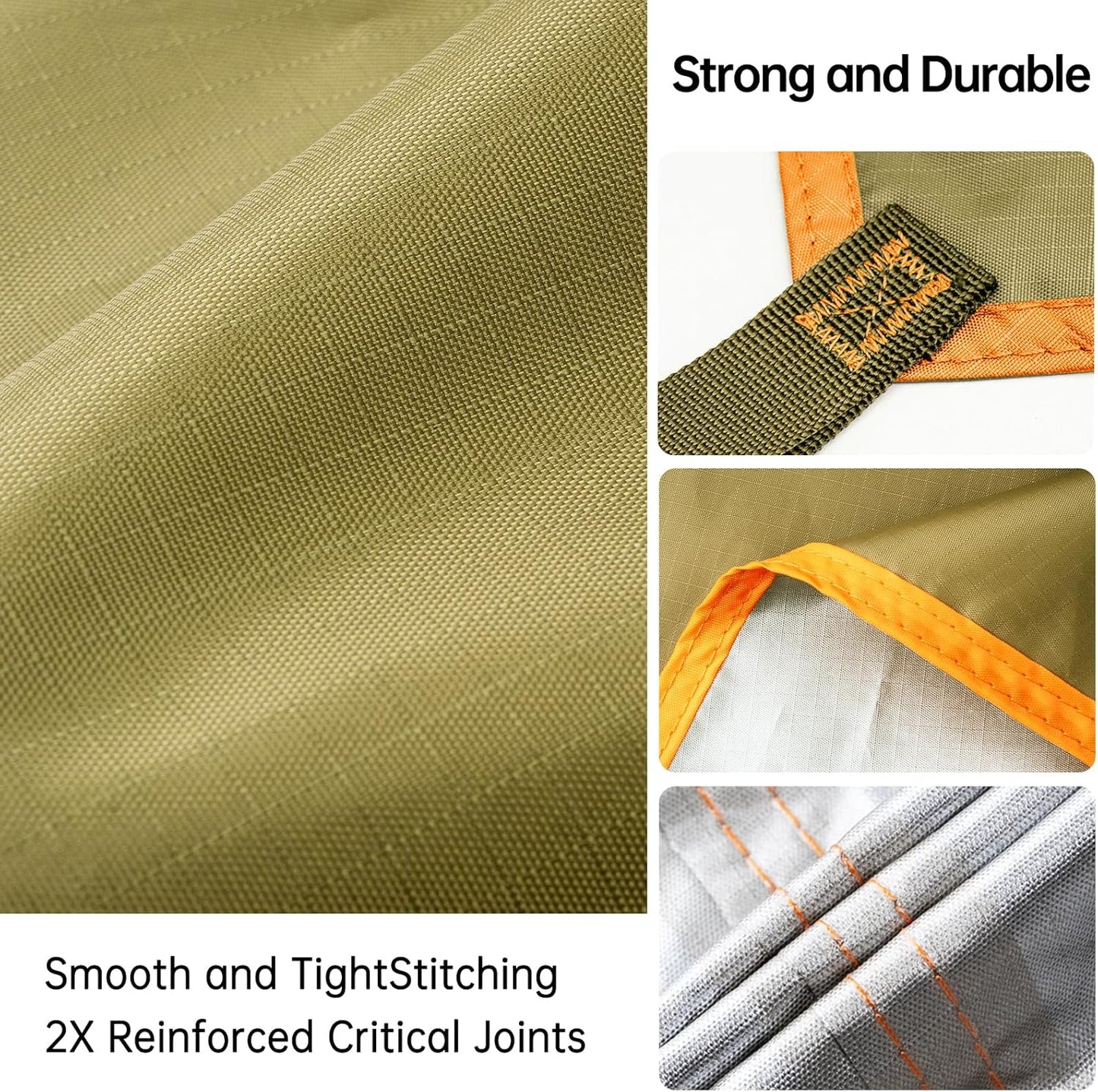 FREE SOLDIER Waterproof Portable Tarp Multifunctional Outdoor Camping Traveling Awning Backpacking Tarp Shelter Rain (Brown 10×10.5ft)