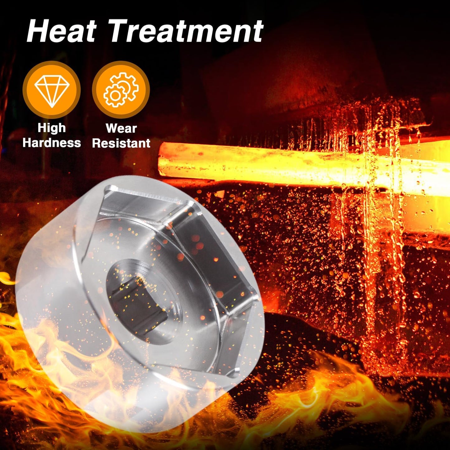 EVRBUL 1-3/8" Motorcycle Front Fork Cap Nut Socket Tool, 35mm 6 Hex Flat Socket Compatible with Harley Sportster Big Twin Motorcycle