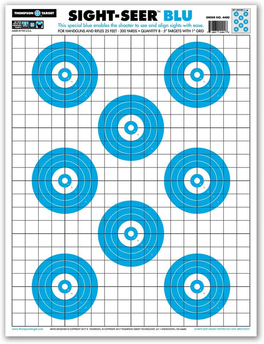 Sight Seer Paper Bullseye Shooting Targets for Pistol & Rifle 19"x25"