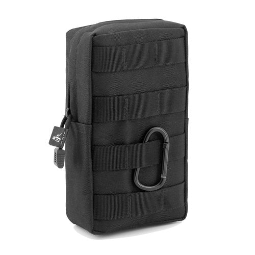 Little Fire Craft Tactical Pouch Drawstring Nylon Molle Pouch Outdoor Waist Bag Multi-Purpose Water-Resistant (Black)