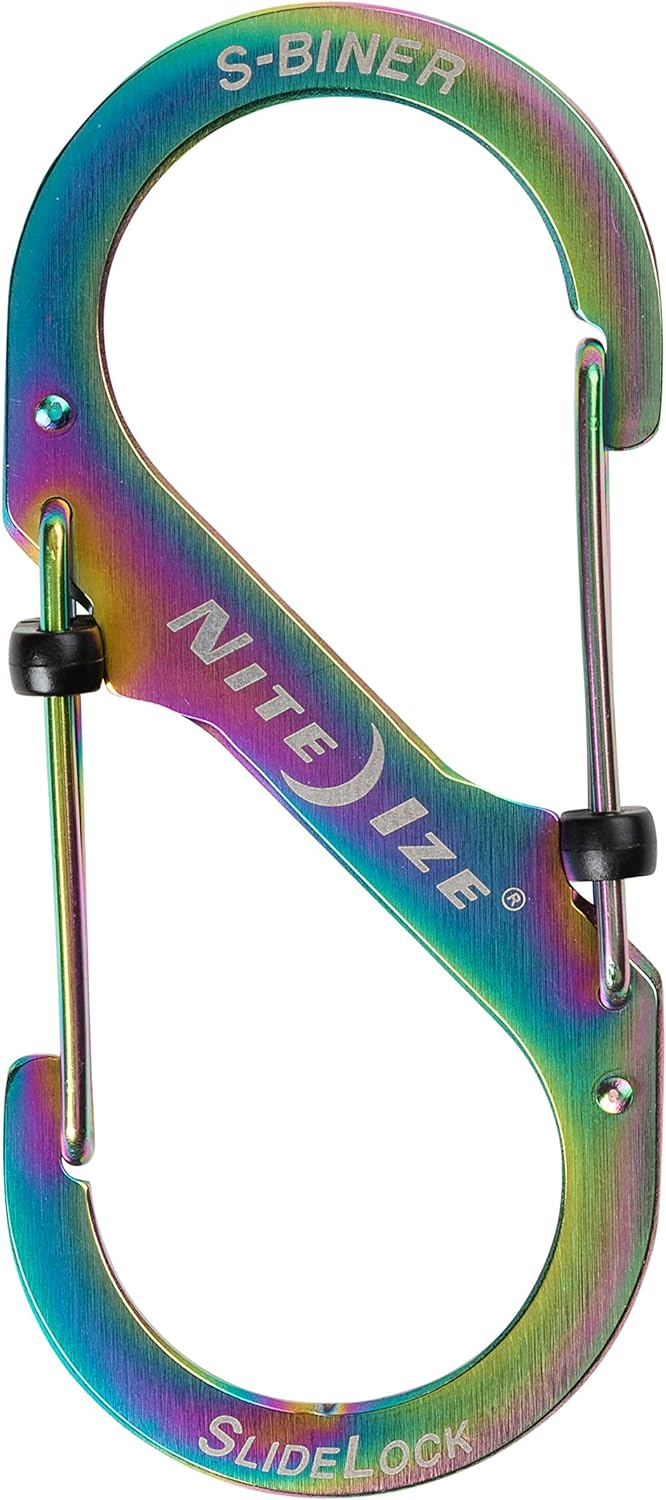 Nite Ize Size-3 S-Biner SlideLock Dual Carabiner, Locking Gates, Stainless Steel