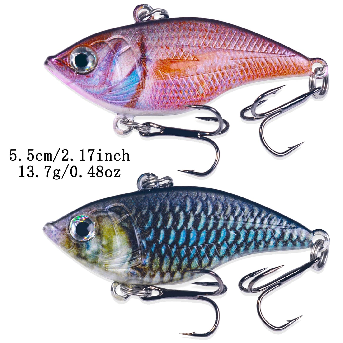 LURESMEOW Lipless Crankbait, Rattle Trap Fishing Lures for Freshwater Saltwater, Lipless Crankbaits for Bass Fishing Lure Set for Bass Trout Walleye Redfish Pike, 5pcs with Box…