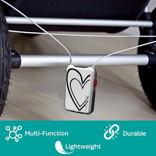 Buggygear Stroller Lock - Anti-Theft Retractable Combination Chain Cable Locks, Thin, Lightweight Safety Padlock for Essentials & Accessories - Strollers, Buggies, Skis, Bikes & Bicycles