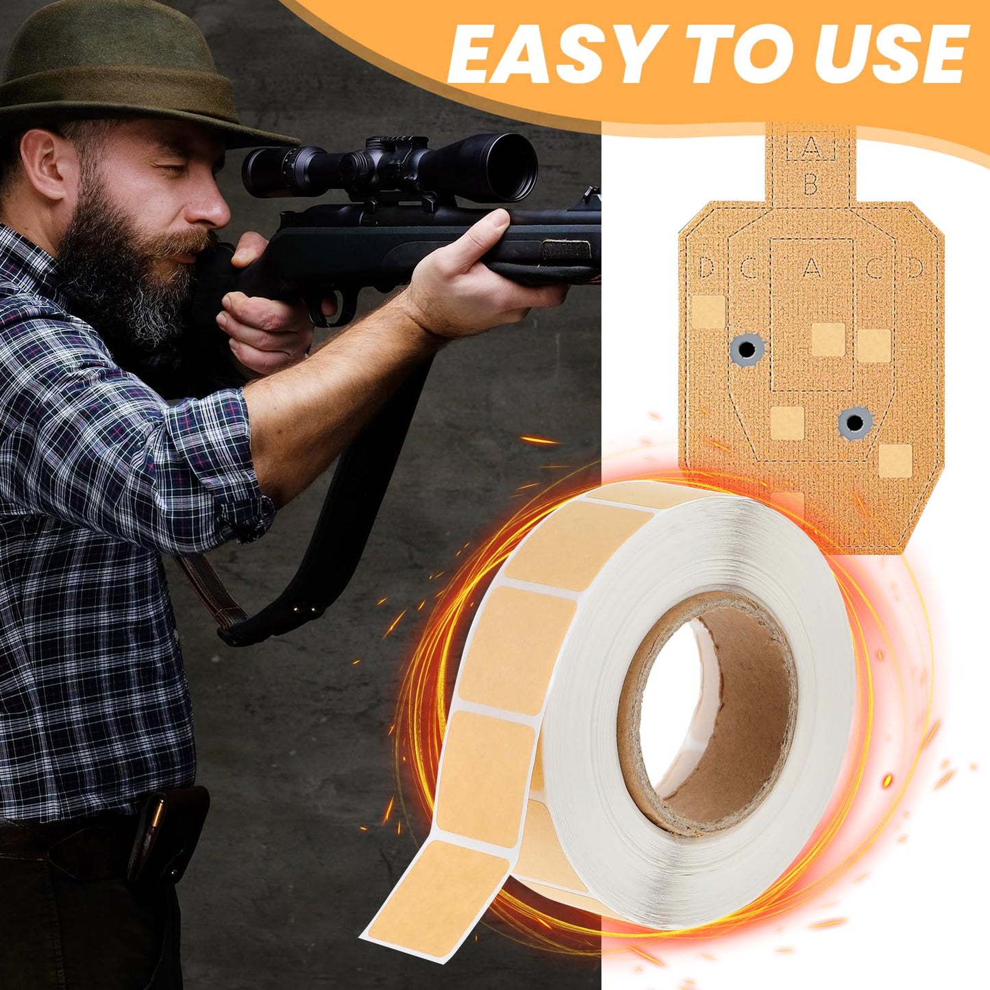 9000 Pcs/ 9 Rolls Target Pasters 0.87 Inches Square Target Stickers Self Adhesive Shooting Stickers Paper Labels for Pistol Shooting Range Practice, 1000 Per Roll