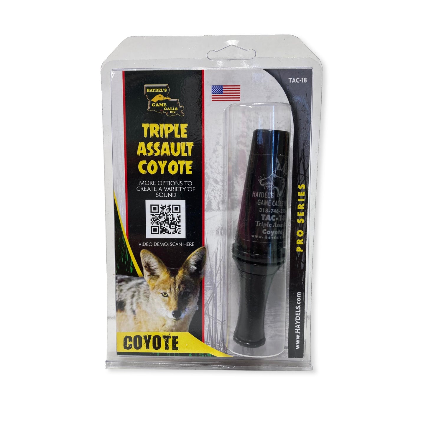 Haydel's Game Calls Inc. TAC-18 Triple Assault Coyote Call - Predator Call for Coyote Hunting