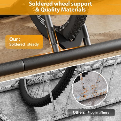 Mr IRONSTONE Bike Rack, Floor Bike Rack for Garage, Indoor/Outdoor Bike Storage Stand Bicycle Parking Rack, for Mountain Bike, Road Bike and Kids Bike (Black, 3 Bike)
