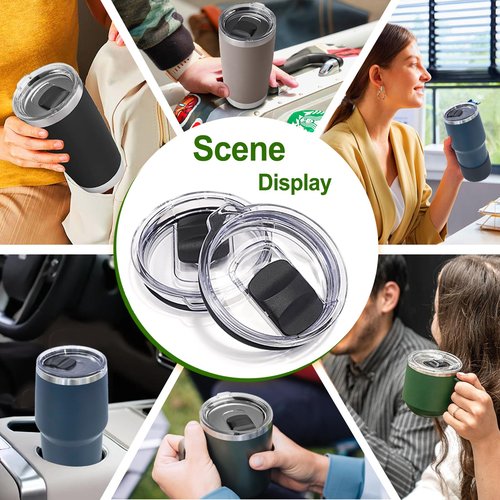20 oz Magnetic Tumbler Lid, 20 oz Replacement Lid for Yeti Lids Compatible with YETI Rambler, Magnetic Spill Proof Tumbler (4Pack, 20oz)