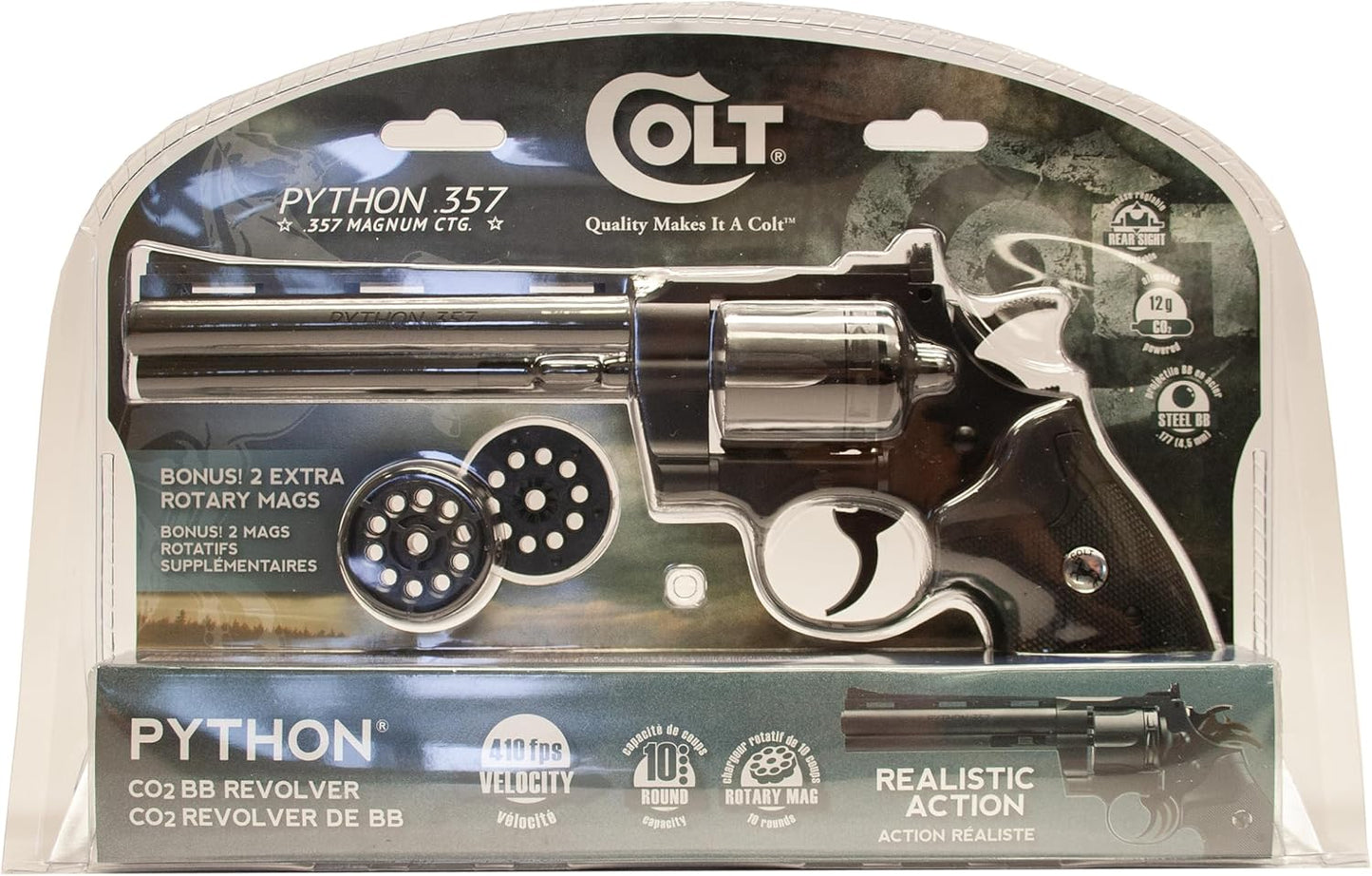 Umarex Colt 6" Python .357 Caliber Steel BB C02 Air Pistol, Powdered Black