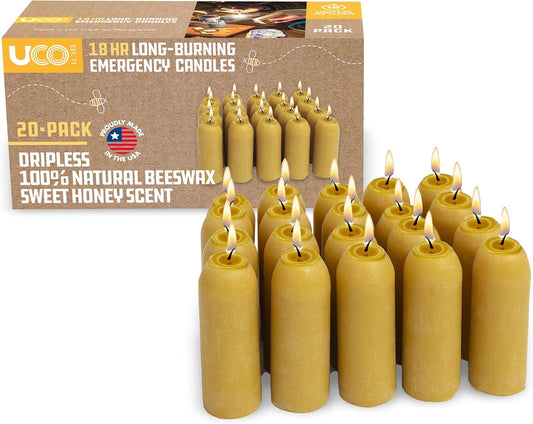 UCO 12-Hour Beeswax Candles for Lanterns | Long-Burning & Made in USA